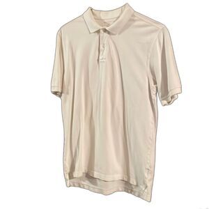 BASIC Editions Men’s white knit Polo shirt sleeve shirt size MM